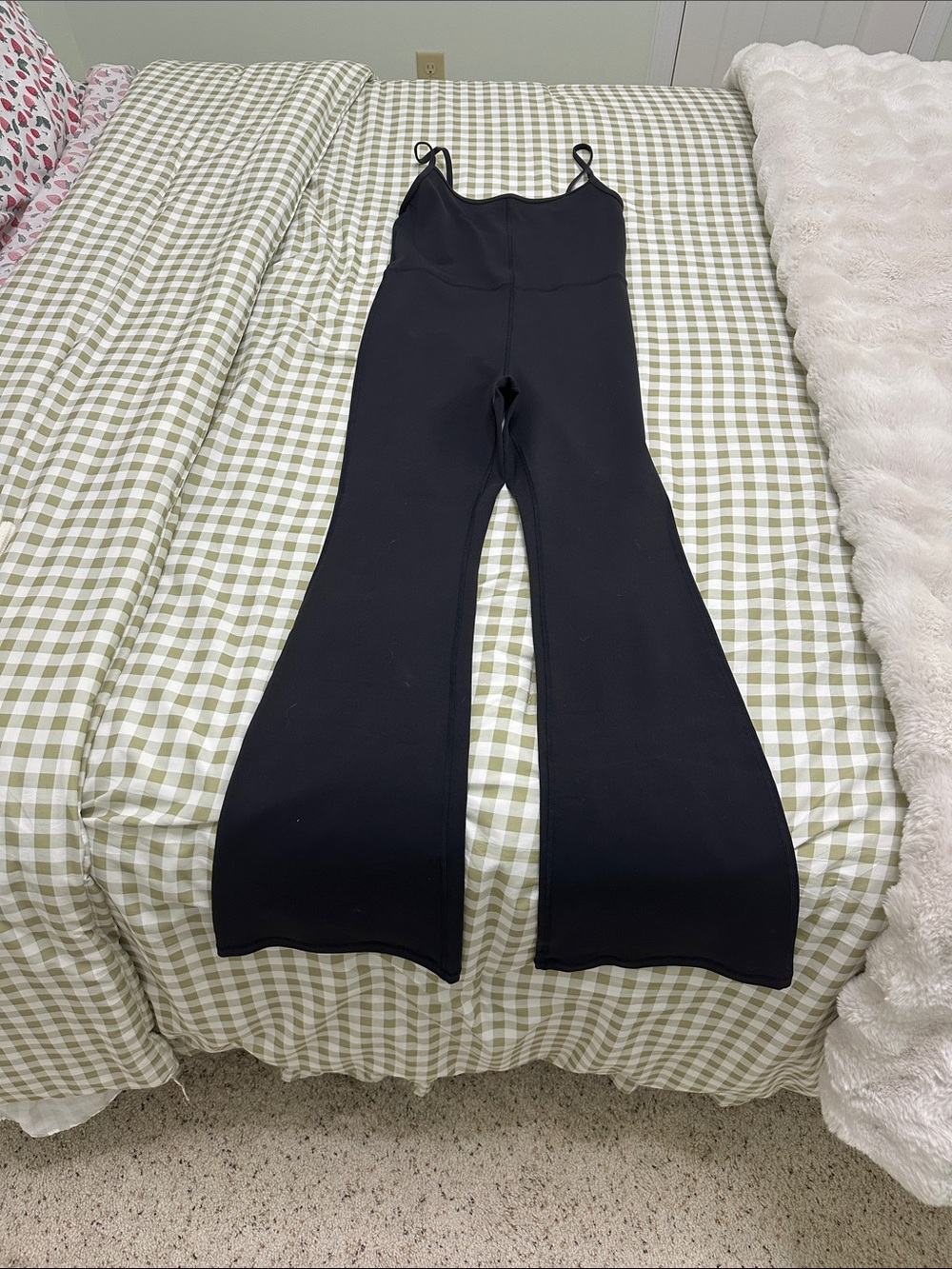 Wilfred Black Flare-Leg Jumpsuit with Thin Straps